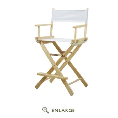 Betterbeds 220-00-021-29 24 in. Directors Chair Natural Frame with White Canvas BE4257055